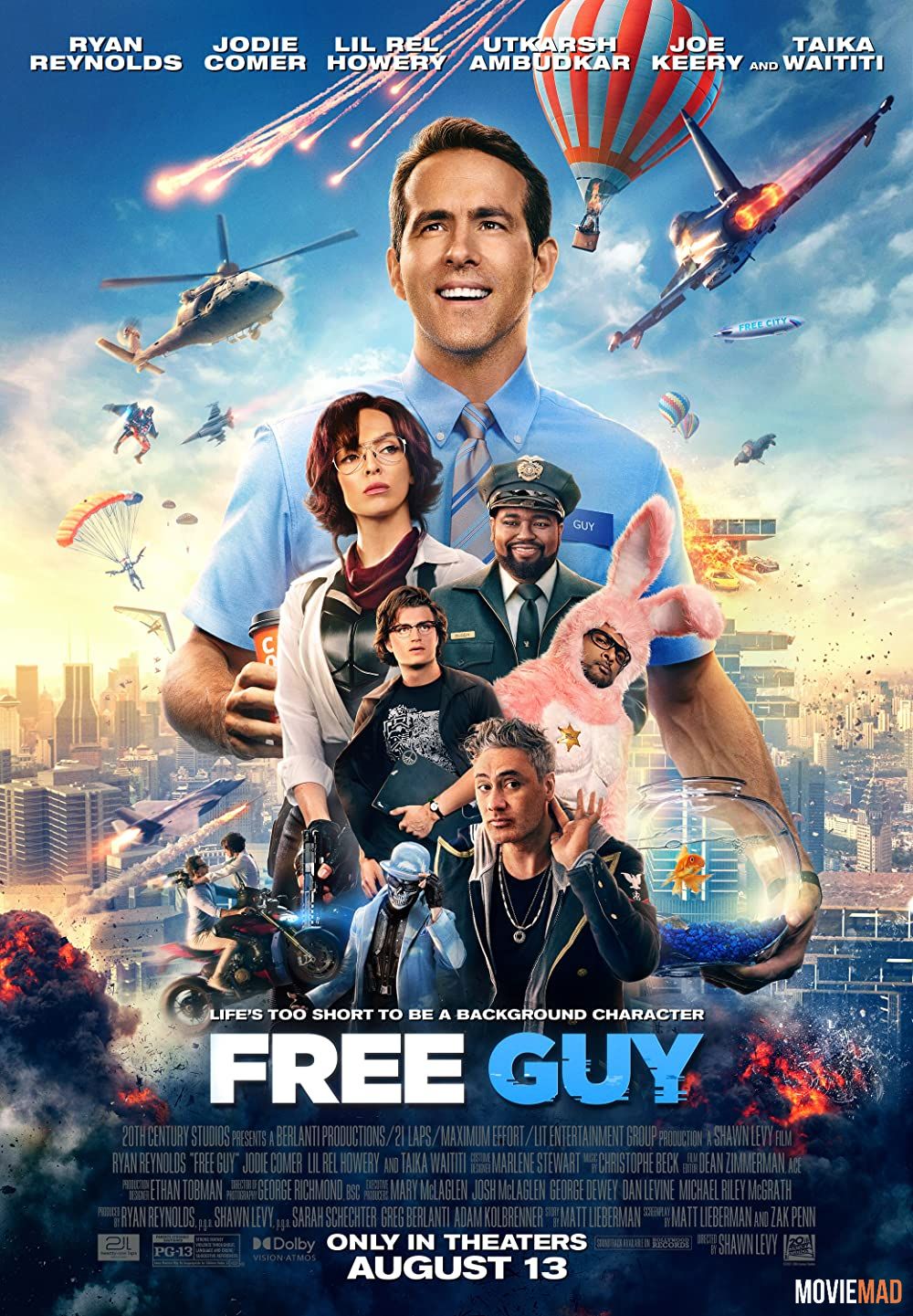 Free Guy 2021 Hindi Dubbed ORG WEB DL Full Movie 1080p 720p 480p