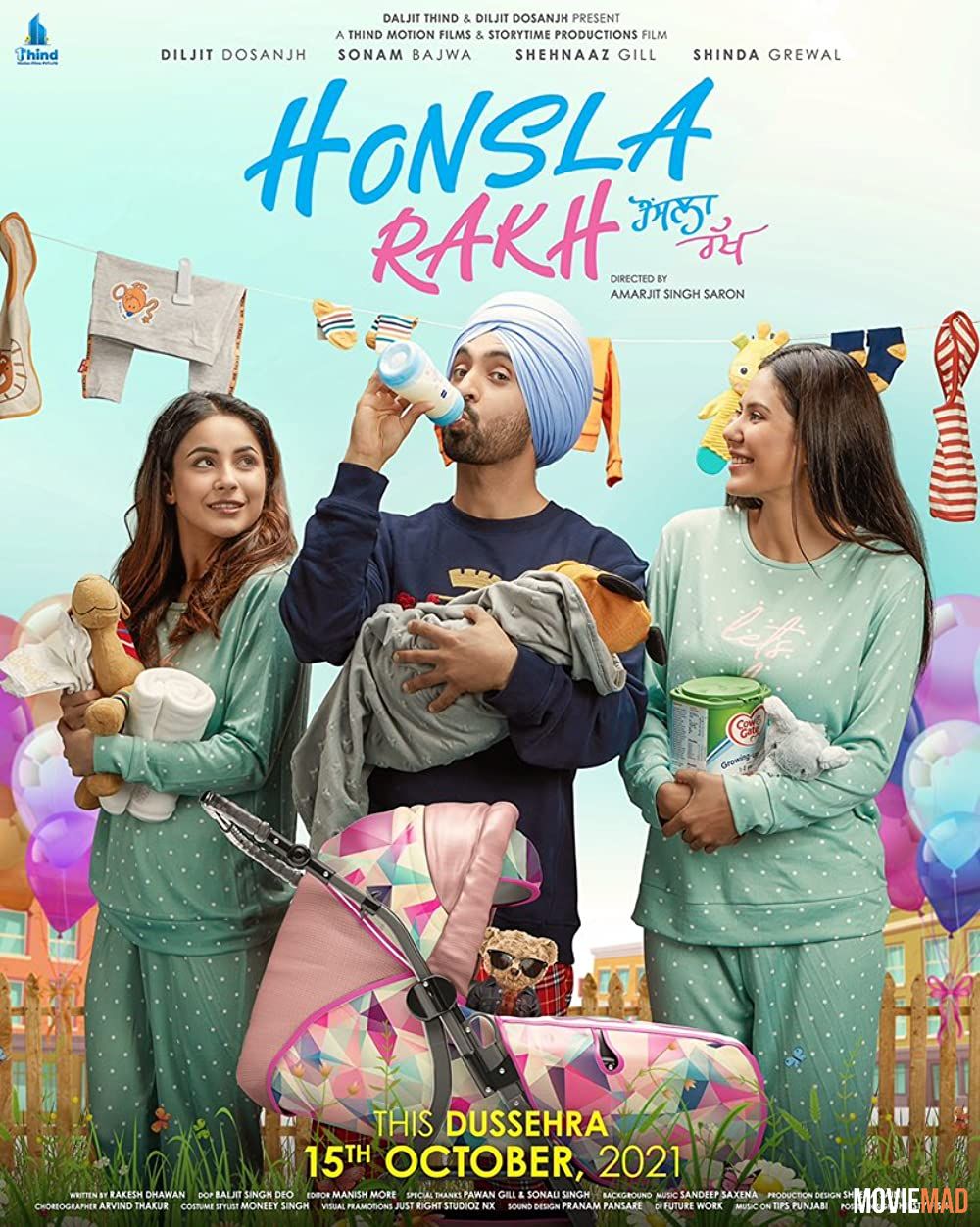 Honsla Rakh 2021 Punjabi AMZN HDRip Full Movie 720p 480p