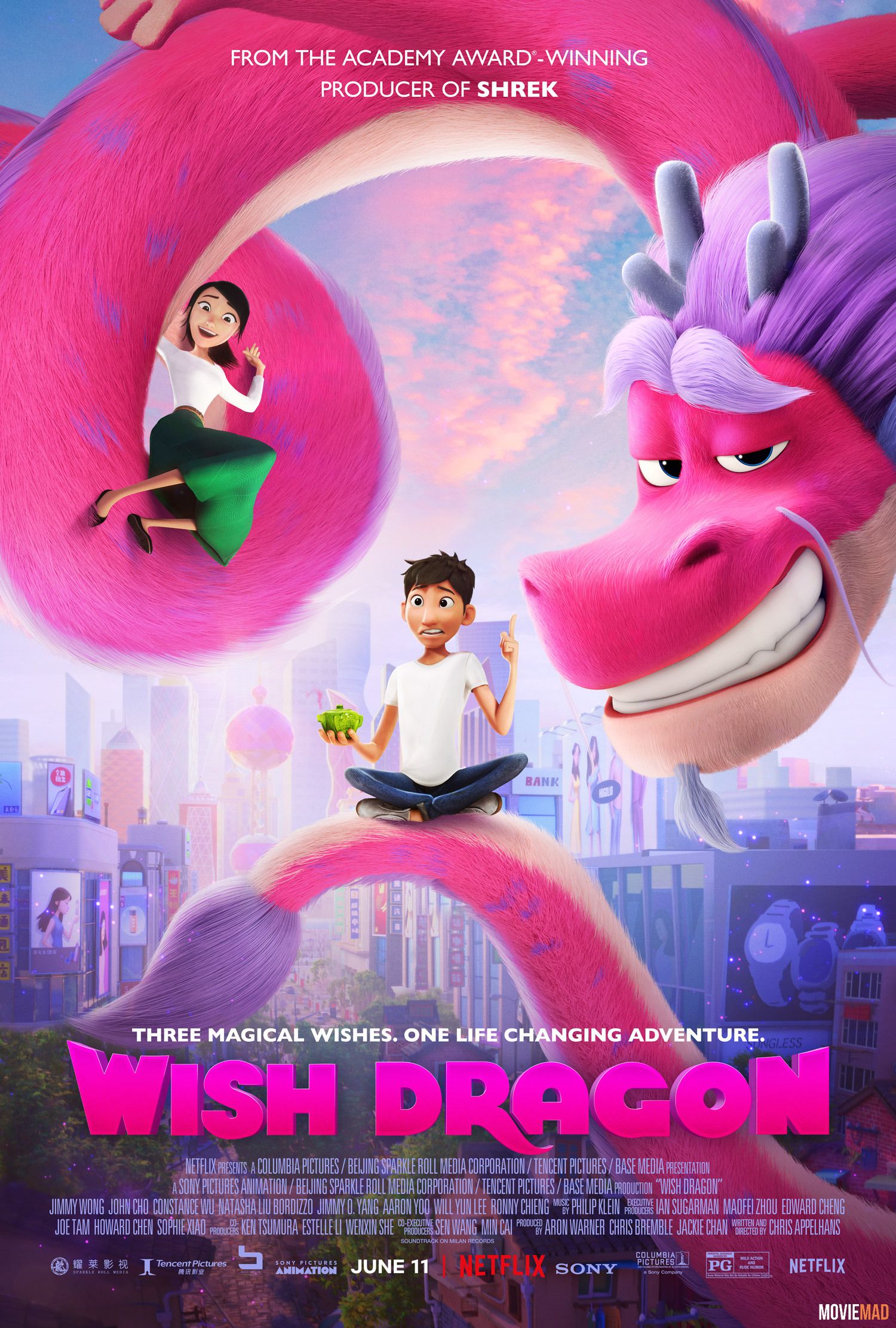 Wish Dragon 2021 Hindi Dubbed Netflix Movie 720p 480p